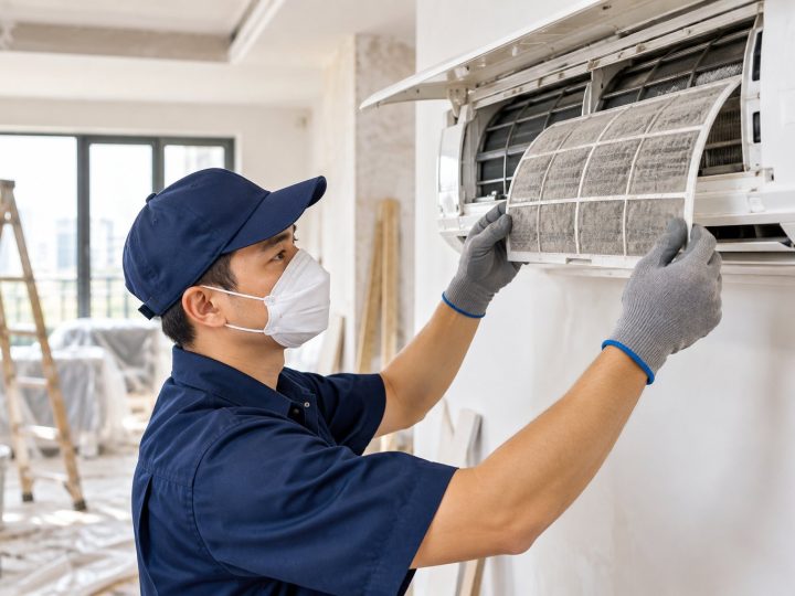 Vệ sinh điều hòa sau sửa nhà: Xử lý bụi xây dựng