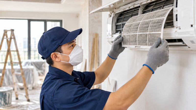 Vệ sinh điều hòa sau sửa nhà: Xử lý bụi xây dựng