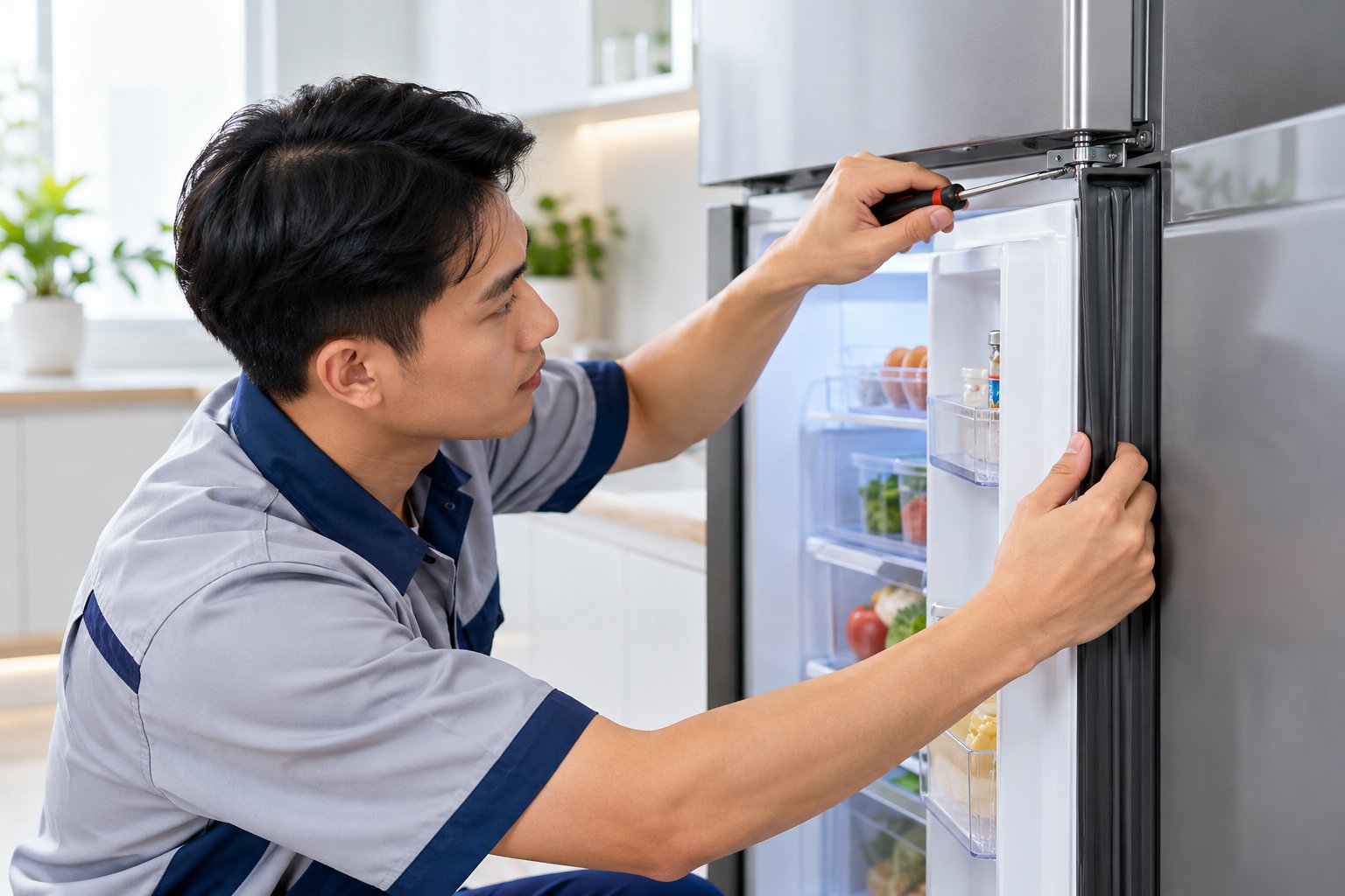 Ảnh minh hoạ: Cách kiểm tra gioăng tủ lạnh bị hở, không hỏng cửa