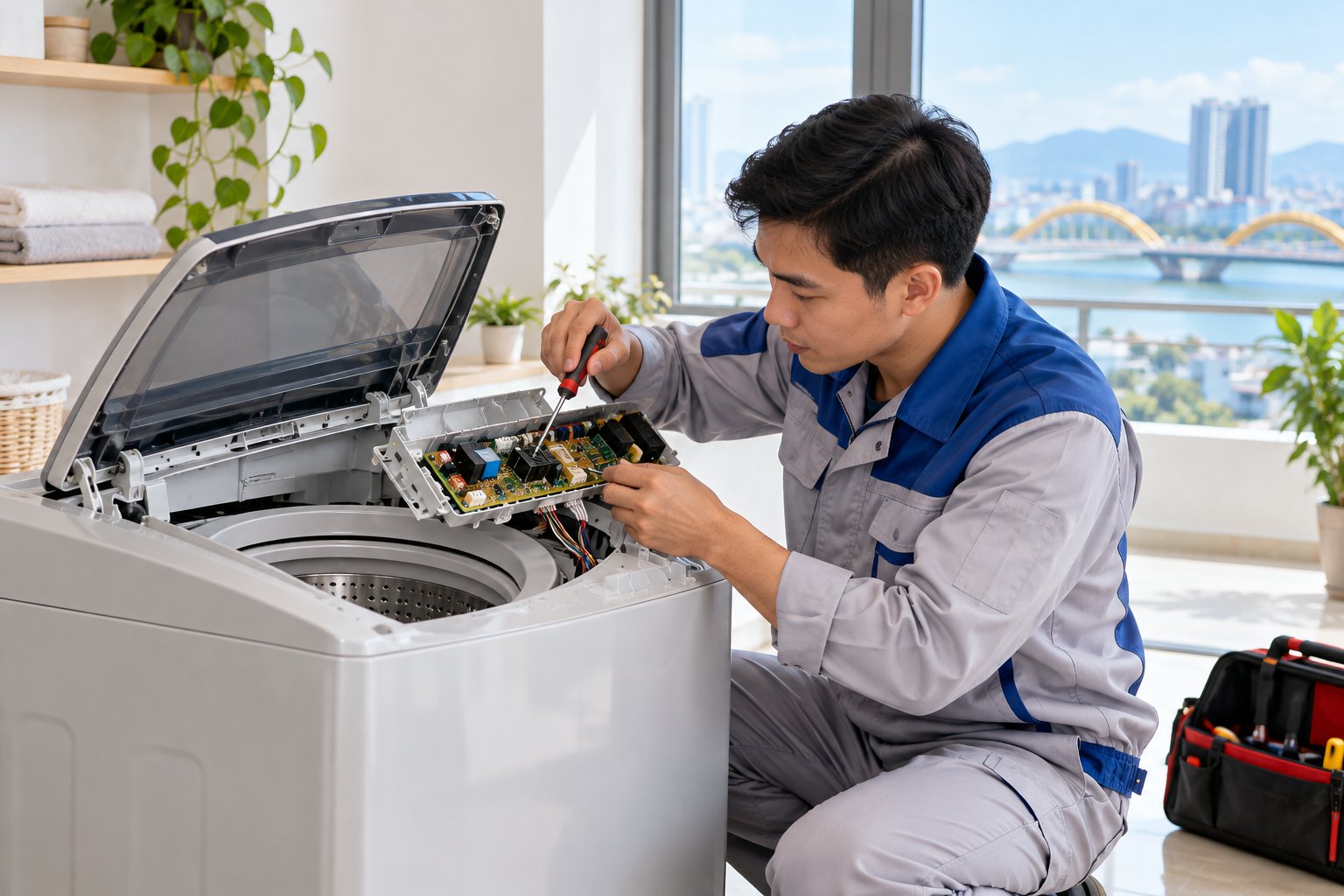 Ảnh minh hoạ: Sửa board máy giặt Sanyo: Dấu hiệu, cách xử lý