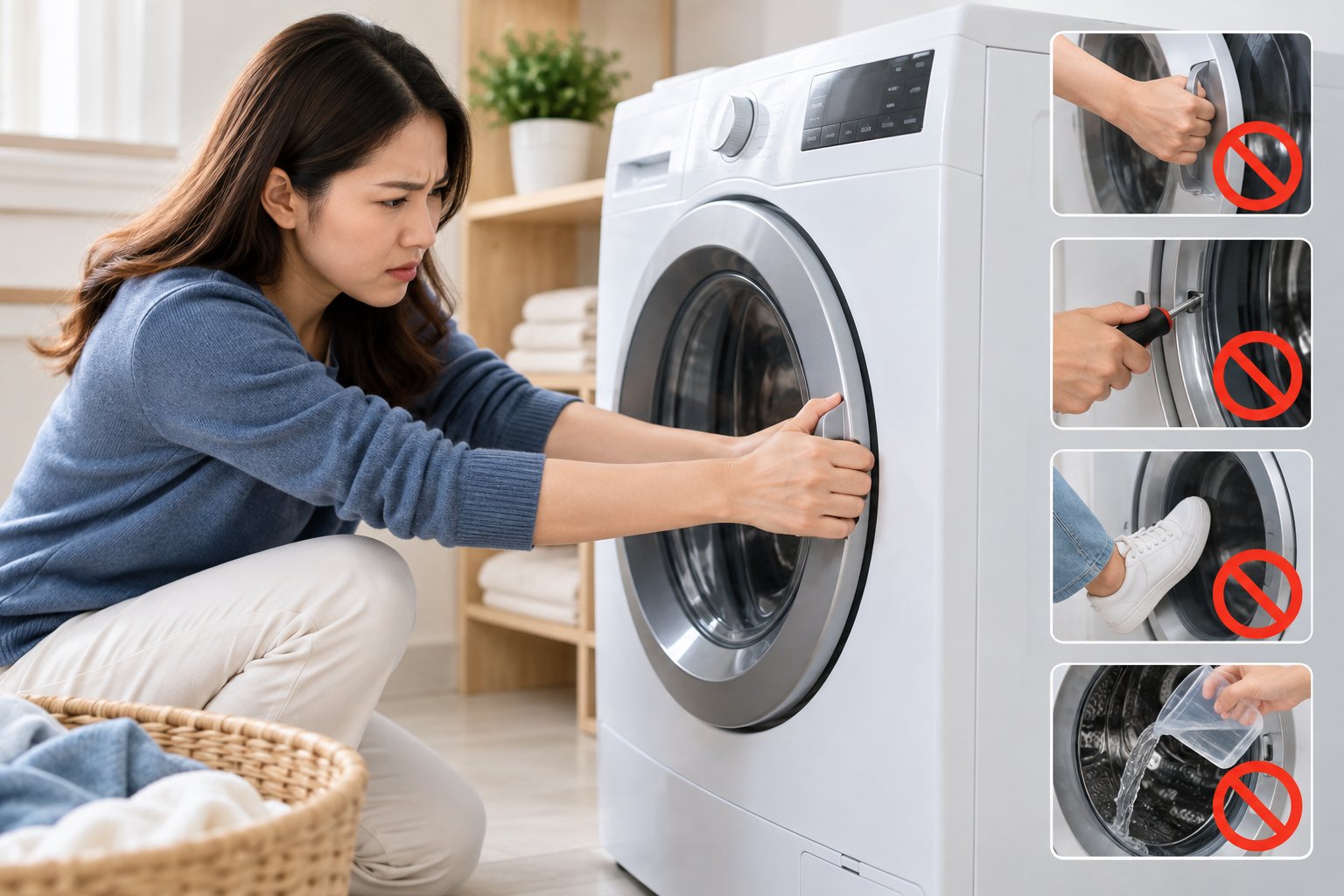 Ảnh minh hoạ: Máy giặt không mở được cửa: Nguyên nhân, cách xử lý