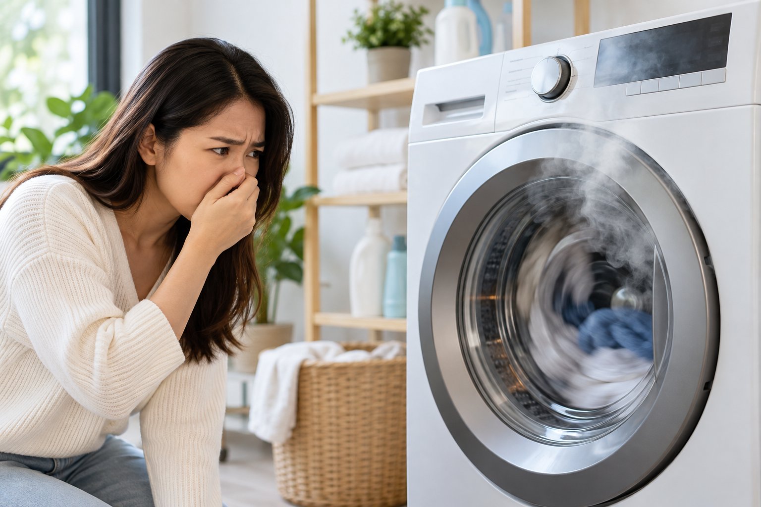 Ảnh minh hoạ: Máy giặt có mùi khét: Xử lý an toàn thế nào?