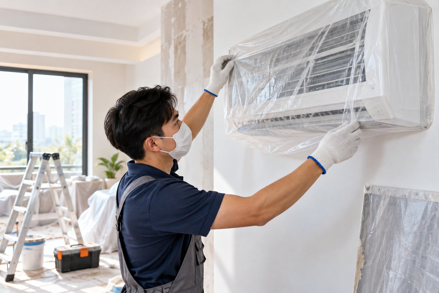 Ảnh minh hoạ: Vệ sinh điều hòa sau sửa nhà: Xử lý bụi xây dựng