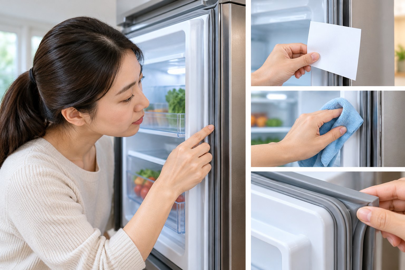 Ảnh minh hoạ: Cách kiểm tra gioăng tủ lạnh bị hở, không hỏng cửa