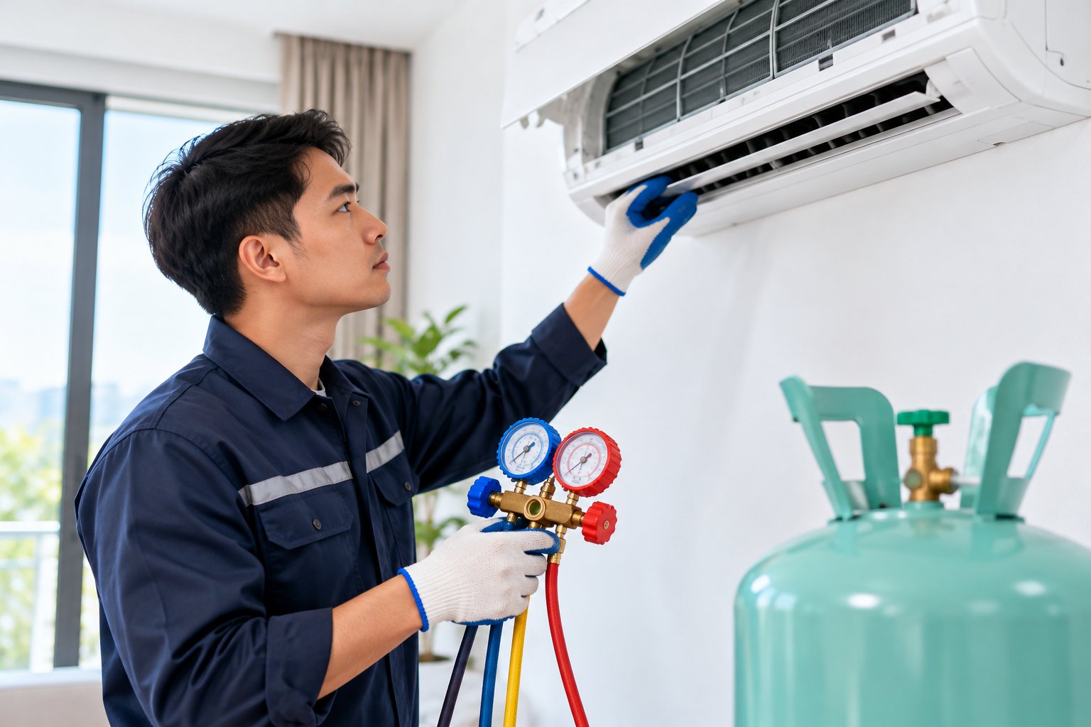 Ảnh minh hoạ: Bơm gas điều hòa bao lâu thì hết? Khi nào cần nạp?