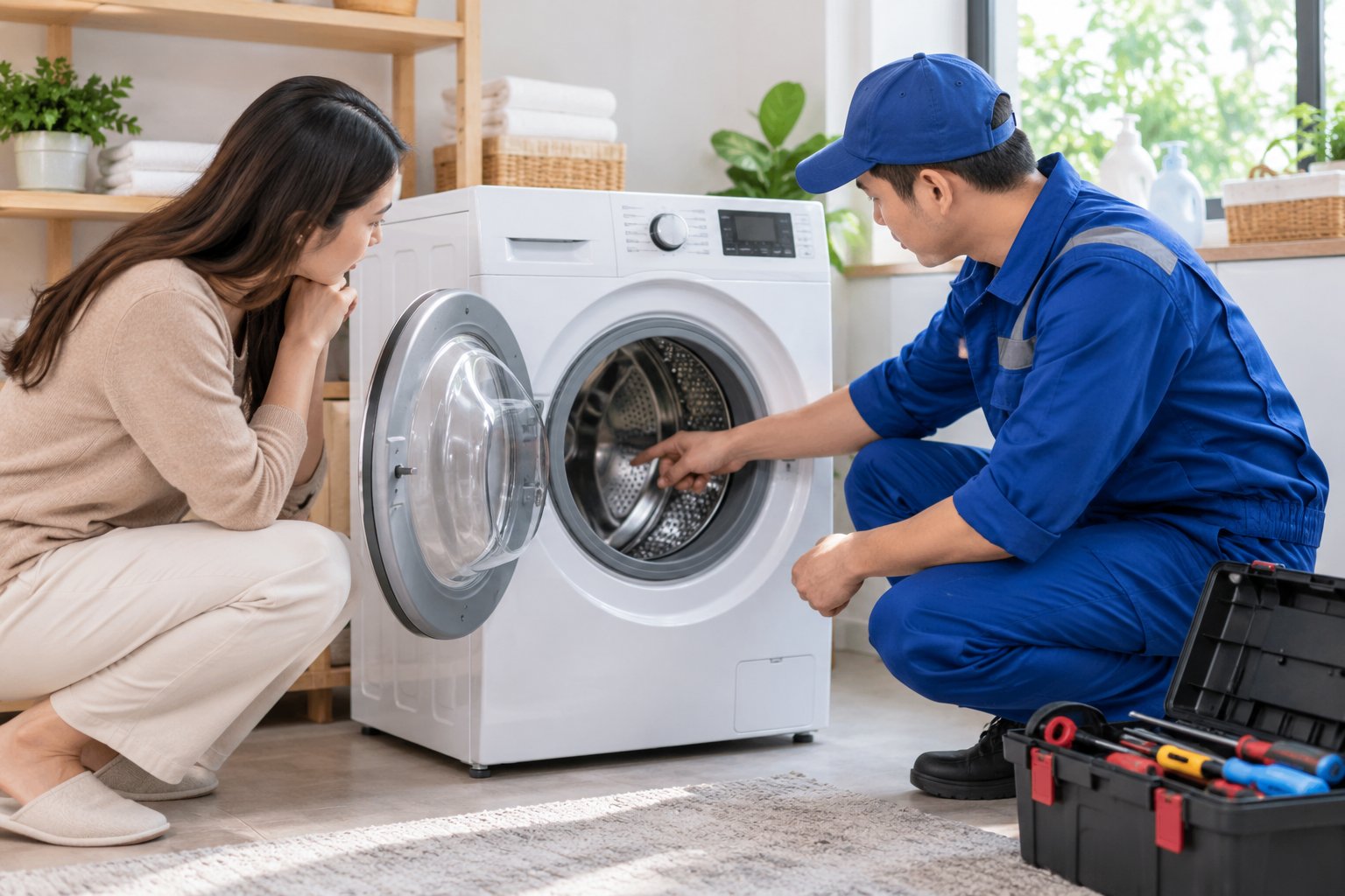 Ảnh minh hoạ: Máy giặt rung lắc mạnh khi vắt: kiểm tra thế nào?