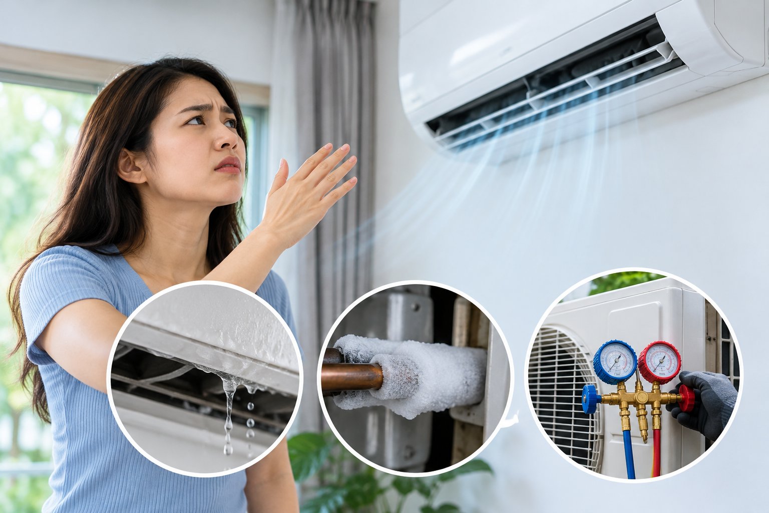 Ảnh minh hoạ: Kiểm tra rò gas điều hòa trước khi nạp đúng cách